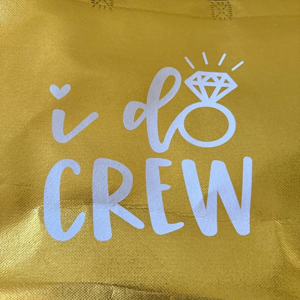 Gold 'I Do Crew' Tote Gift Bag